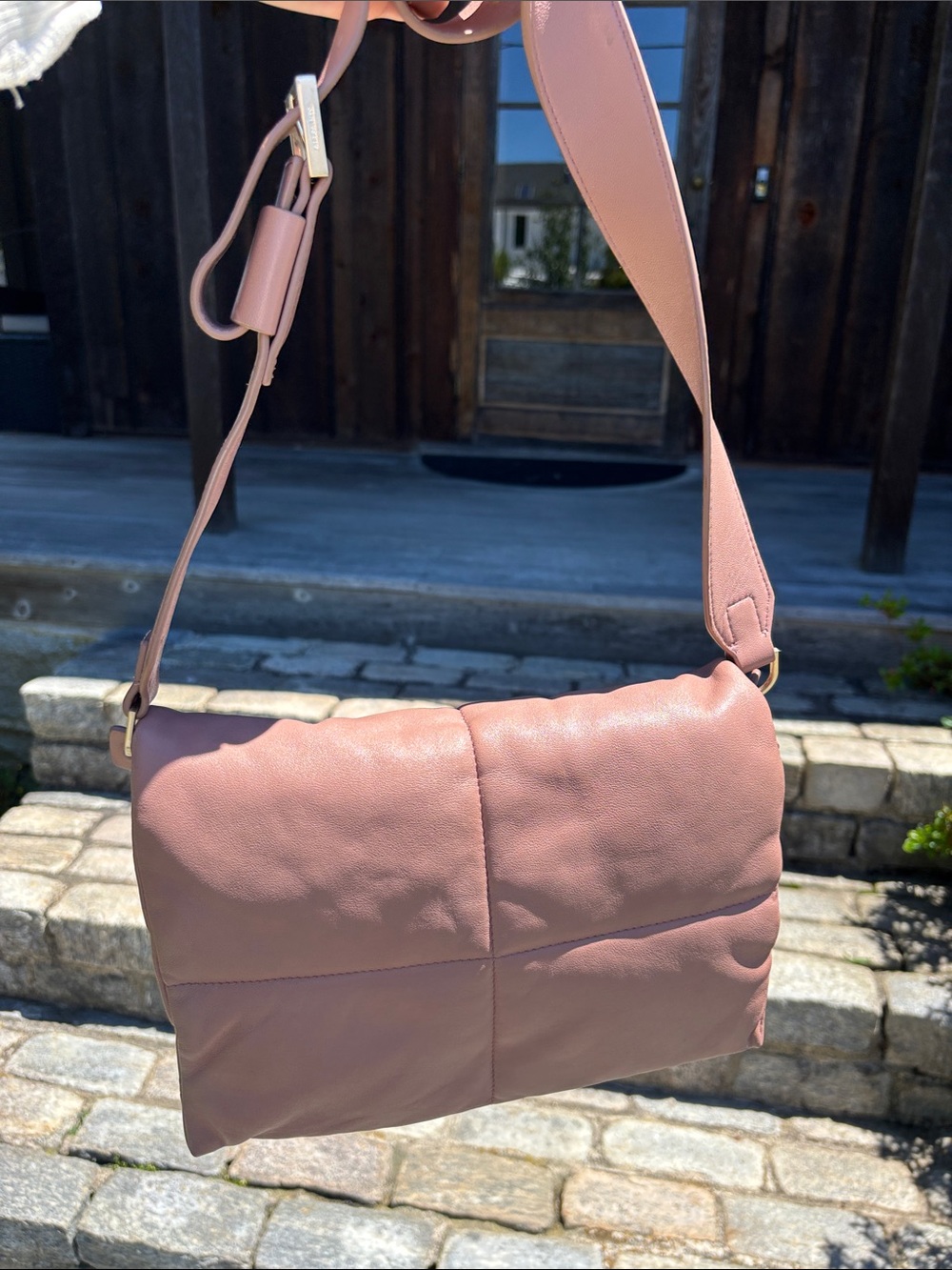 AllSaints Vittoria Women's Leather Shoulder Bag in Dusty Pink